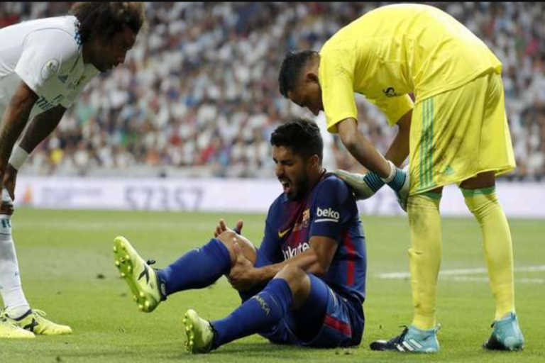 Alarma en Barcelona: Luis Suárez se lesionó la rodilla