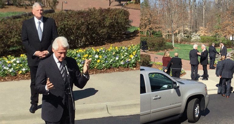 Bush y Clinton en funeral de Rev. Graham