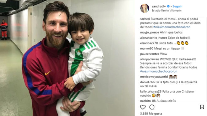 Messi con el hijo de Andrés Guardado