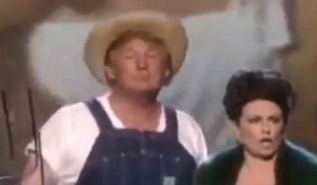 Trump se disfrazó de granjero y cantó «Green Acres»