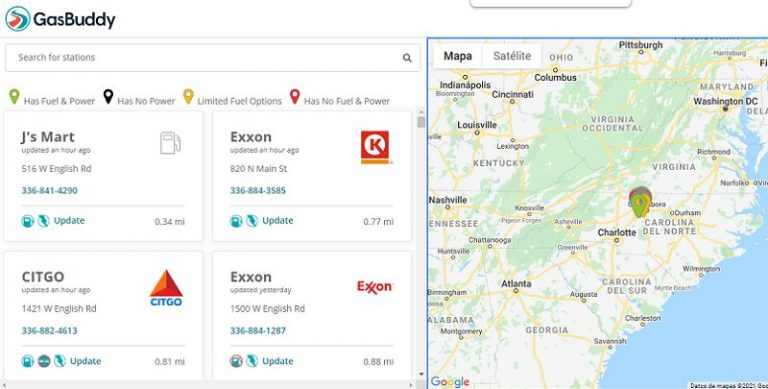 Accede al mapa interactivo de GasBuddy y descubre dónde hay gasolina