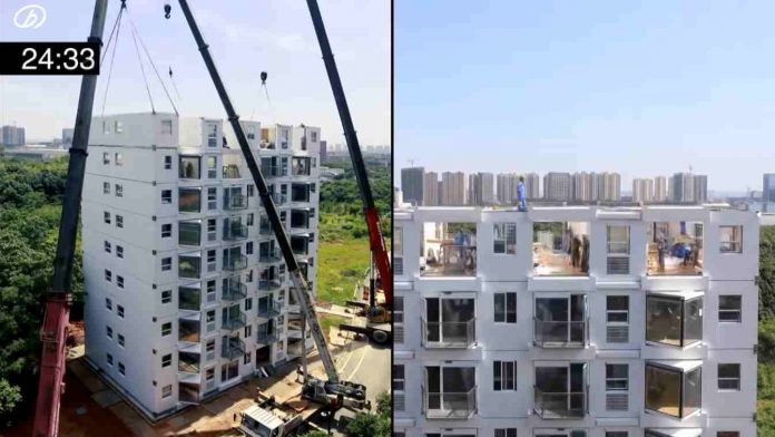 Constructora China completa edificio en 29 horas