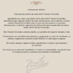 Comunicado médico sobre Vicente Fernández