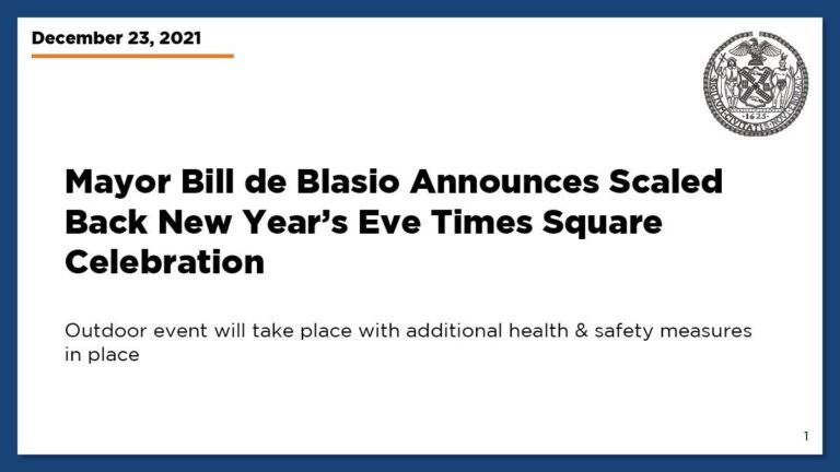Celebración de Año Nuevo en Times Square será limitada