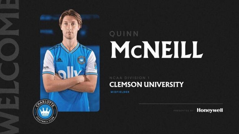 Charlotte FC contrata a mediocampista de Clemson University