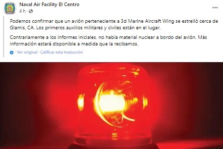 página de Facebook Naval Air Facility El Centro