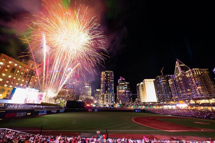 Fuegos artificiales iluminaron el cielo en Charlotte