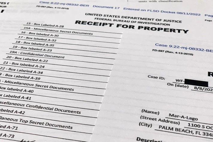 La Fiscalía publicó hallazgo del FBI en allanamiento a residencia de Donald Trump