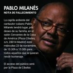 Muere Pablo Milanés confirma su cuenta de Facebook