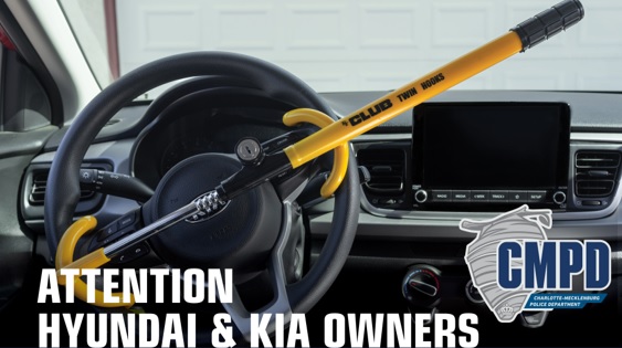 CMPD regala candados para volante de autos Hyundai y Kia