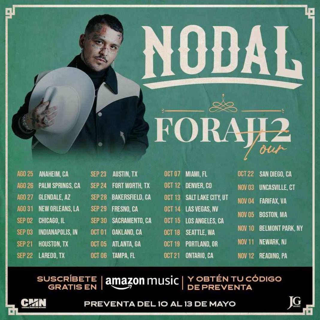 Cantante mexicano Christian Nodal ofrecerá 31 conciertos en EE. UU