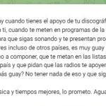 Mensaje en su canal de Telegram Cepeda