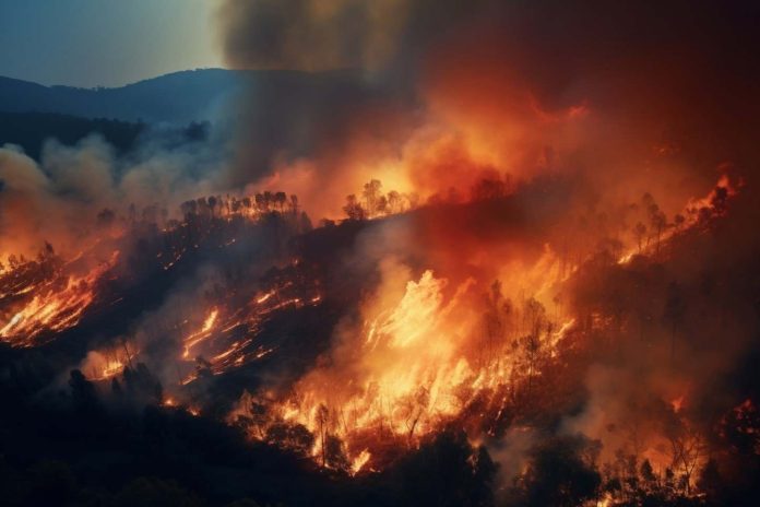 Orden de evacuación por incendio forestal fuera de control