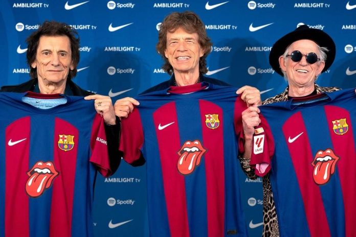 Camiseta del Barcelona, edición limitada con el logo de los Rolling Stone