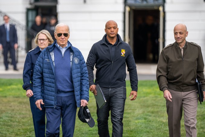 Biden visita el puente de Baltimore y promete su reconstrucción