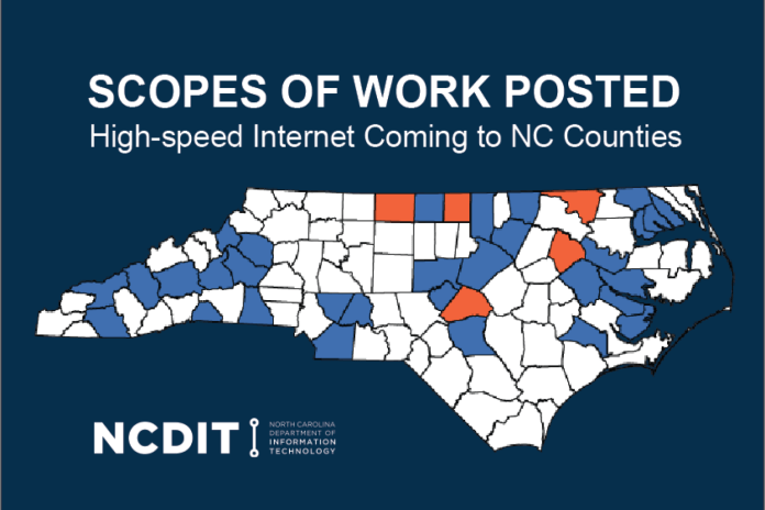 Cinco condados más de Carolina del Norte recibirán acceso ampliado a Internet de alta velocidad