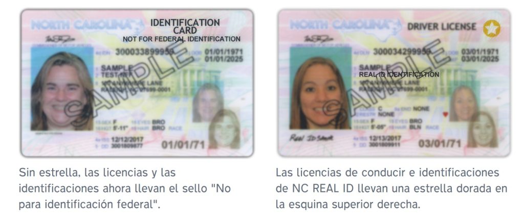 Identificación REAL ID de Carolina del Norte A partir del 7 de mayo de 2025,, agencias federales aplicaran la Ley REAL ID