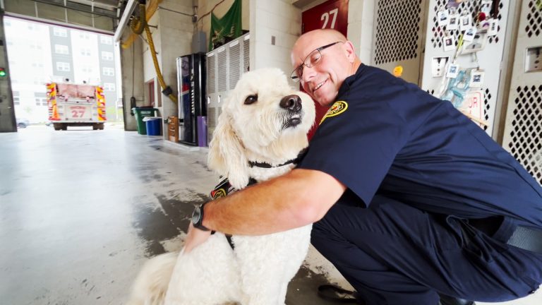 Bombero y perro de terapia: Un vínculo más allá del deber