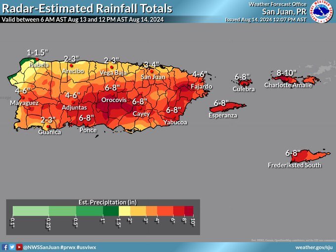 Ernesto tocó como huracán en Puerto Rico