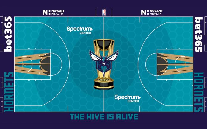 Los Hornets presentan la cancha de la Emirates NBA Cup 2024-25