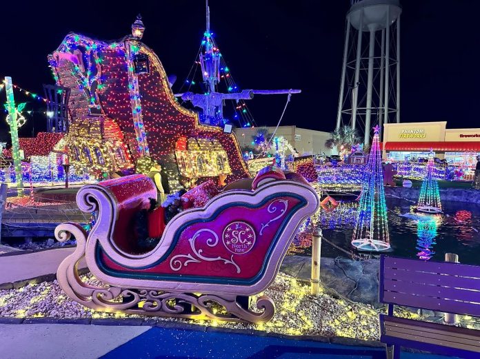 Minigolf de Navidad con piratas en alta mar