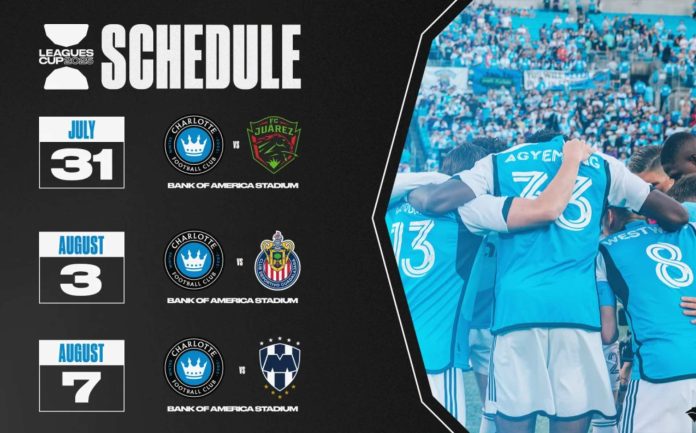 Charlotte FC anuncia tres partidos de la LIGA MX