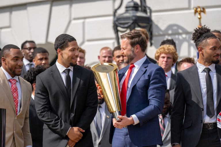 The Ohio State University fueron recibidos en la Casa Blanca