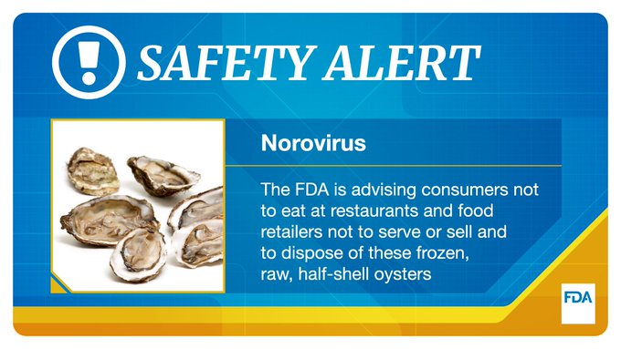 La FDA recomendó no consumir ostras congeladas en cinco estados de EE.UU.