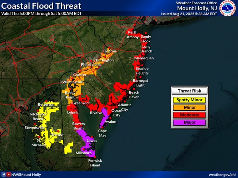 Declaran estado de emergencia en New Jersey por huracán Erin