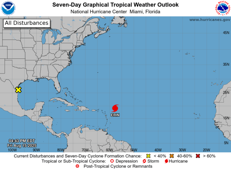 Erin se convierte en el primer huracán del Atlántico