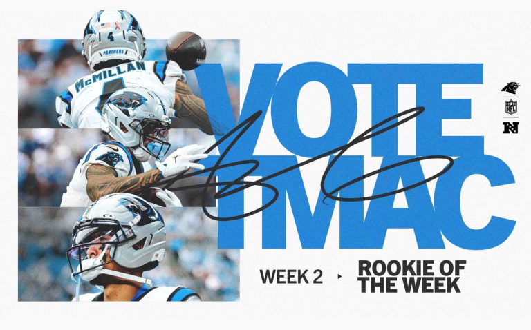 Tetairoa McMillan nominado a novato de la semana de la NFL