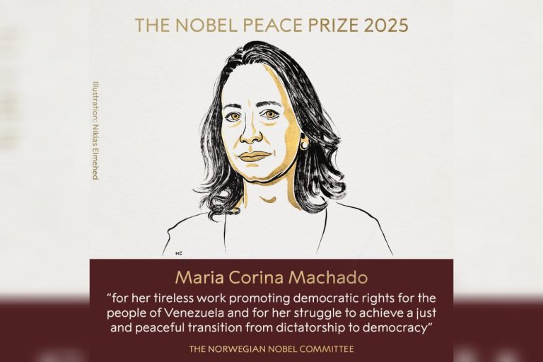 María Corina Machado Gana el Premio Nobel de la Paz 2025