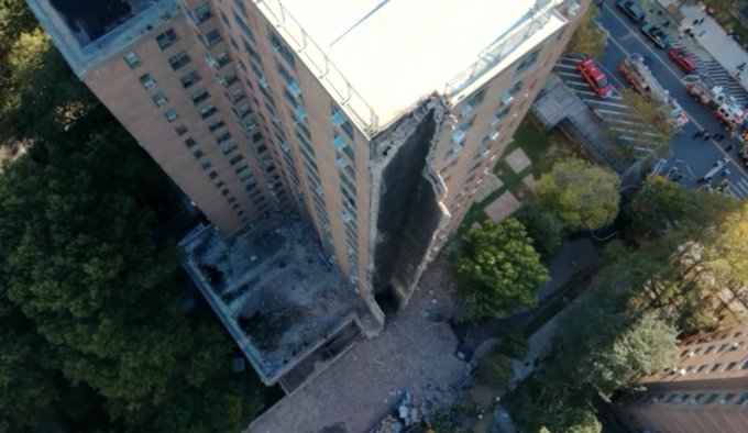 Colapsa parcialmente edificio en el Bronx en New York