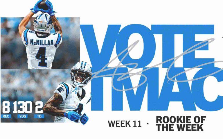 Tetairoa McMillan nominado a novato de la semana de la NFL