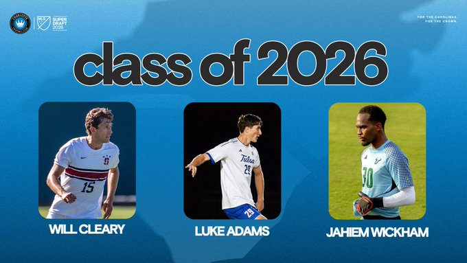 Charlotte FC selecciona a tres jugadores para el SuperDraft de la MLS 2026