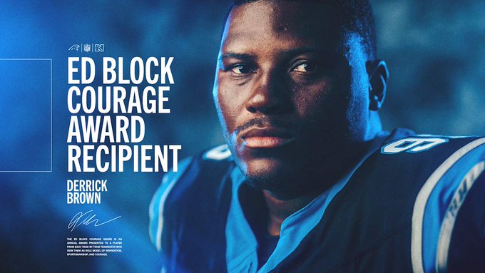 Derrick Brown nombrado ganador del Premio al Valor Ed Block
