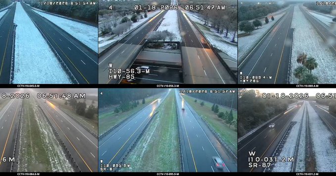 Inusual nevada sorprende al noroeste de Florida.