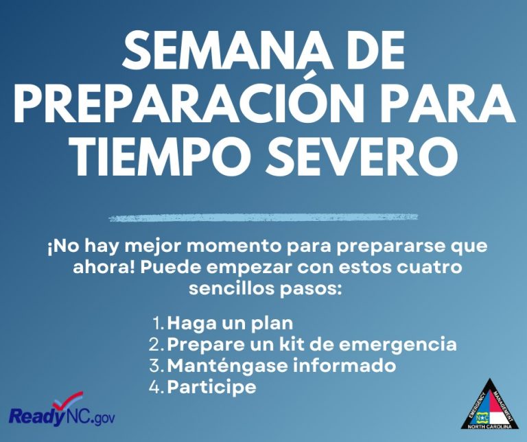 NC impulsa Semana de Preparación ante tormentas severas y tornados