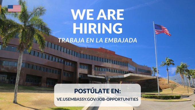 EE.UU. abre vacantes de empleo en su Embajada en Caracas
