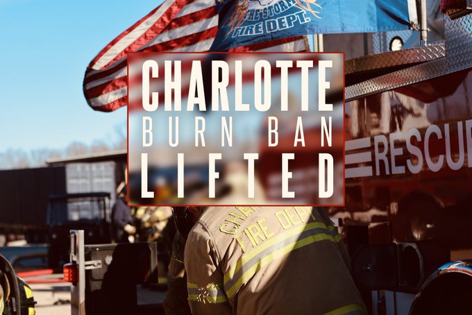 Charlotte Fire Department levanta prohibición de quema