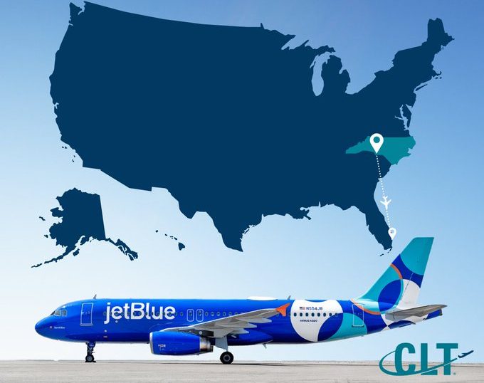 JetBlue retoma vuelos directos entre Charlotte y Fort Lauderdale con tres frecuencias diarias