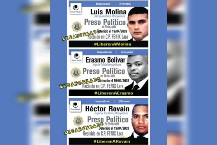 Excarcelan a los presos políticos más antiguos de Venezuela