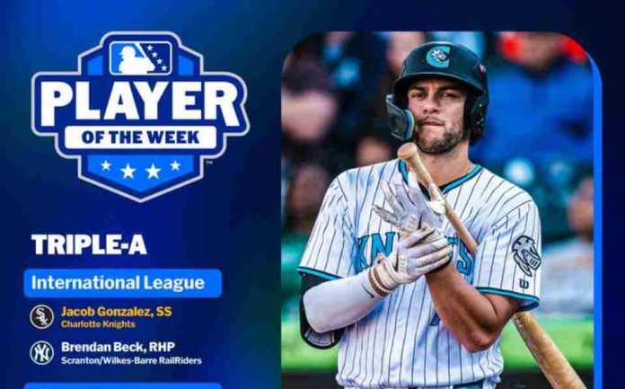 Jacob Gonzalez de los Knights en su mejor momento profesional