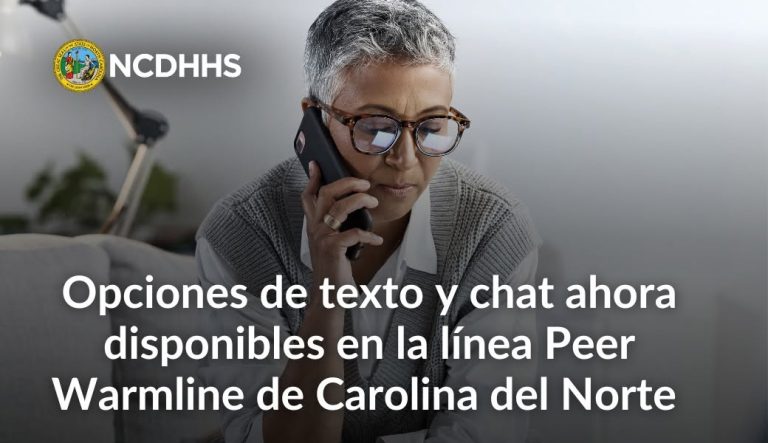 Están disponibles las opciones de texto y chat en la línea de ayuda entre pares en NC