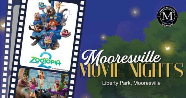 Noches de cine en Mooresville con películas gratuitas al aire libre