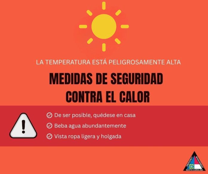 NC enfrenta una jornada de calor peligroso con índices de hasta 43 °C