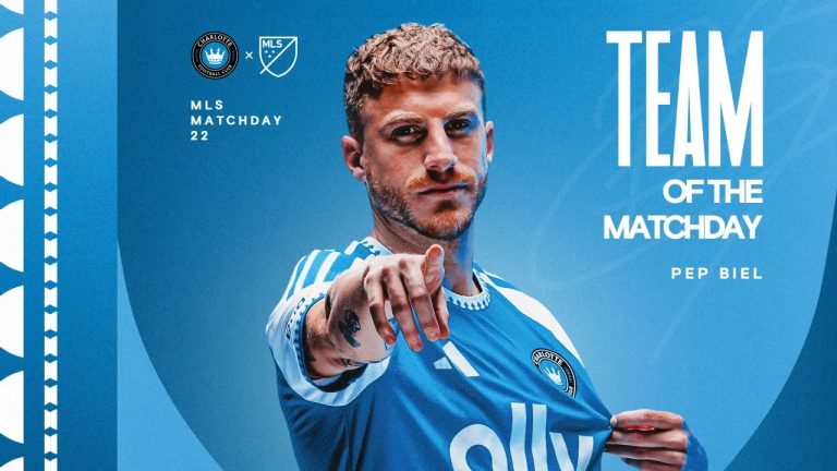 Pep Biel, del Charlotte FC, fue incluido en el once ideal de la jornada 22 de la MLS