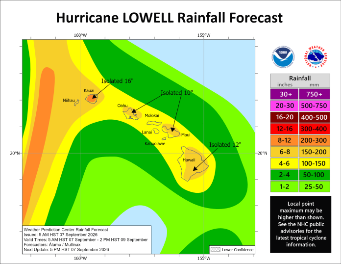 Huracán Lowell amenaza con vientos destructivos e inundaciones