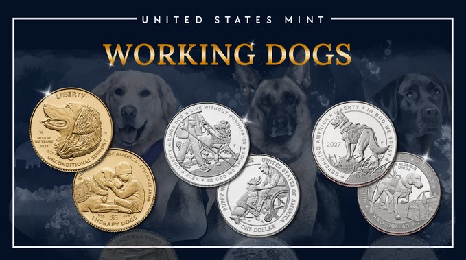 Presentan en la Casa Blanca monedas conmemorativas de perros de trabajo 2027