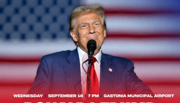 Trump llega a Gastonia para respaldar a Michael Whatley en la carrera al Senado